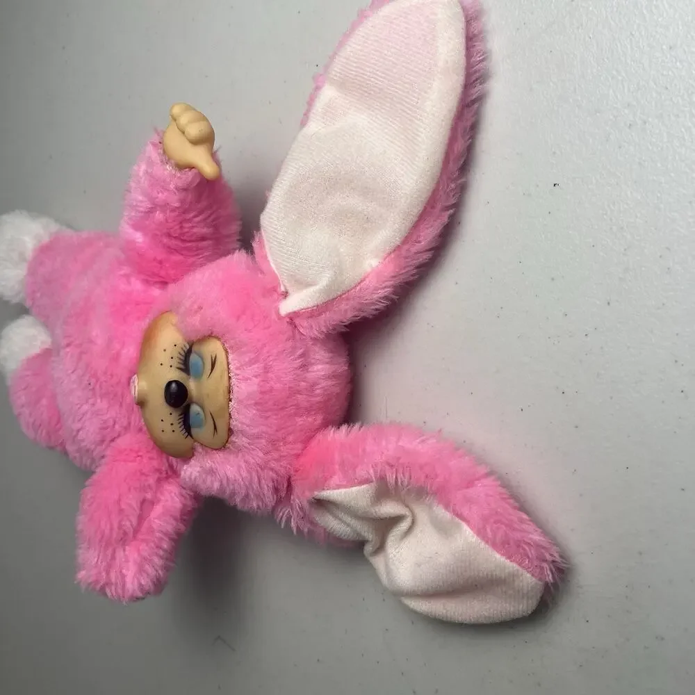 Vintage 1977 Russ Berrie Bon Bon Pink Thumb Sucker Plush Stuffed Animal 12